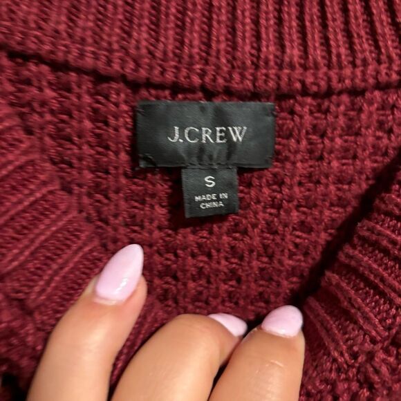 J.Crew Cotton Thermal Heavyweight Sweater Red- Size Small - Picture 3 of 5